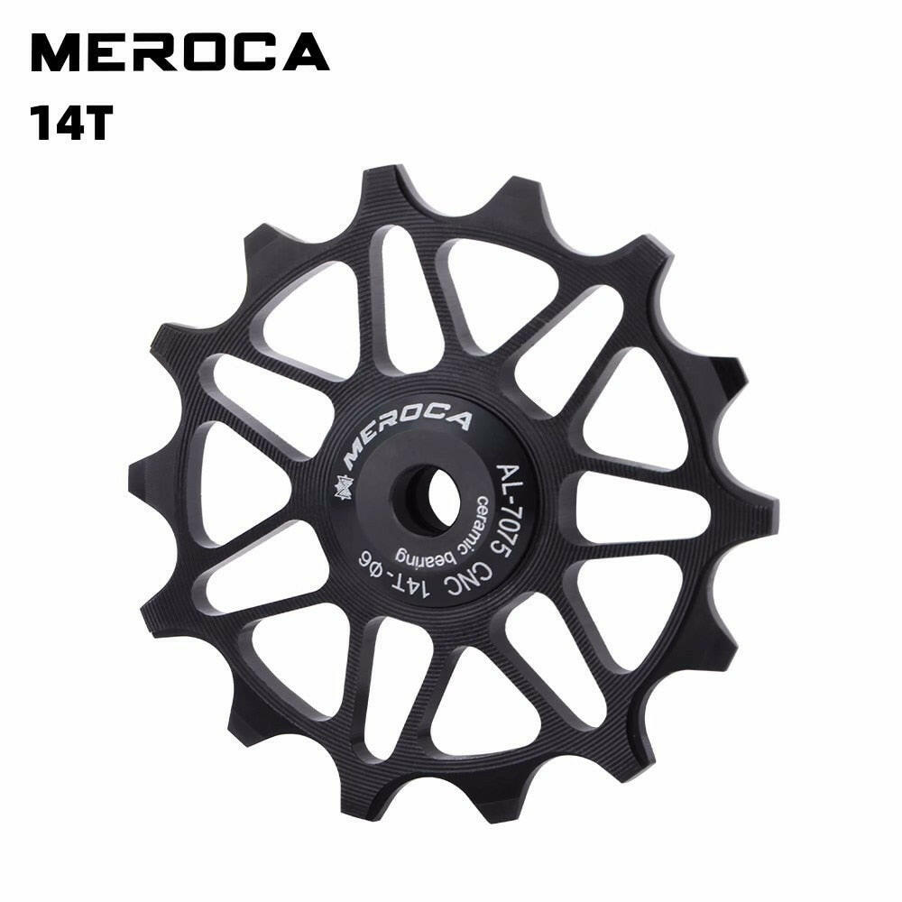 MEROCA Ceramic Pulleys 12/14T Bicycle Derailleur 9v 10v 11v Rear Derailleur Mtb Pulleys Wheel Ceramic Bearing Road Mountain Bike-WAYBIKER