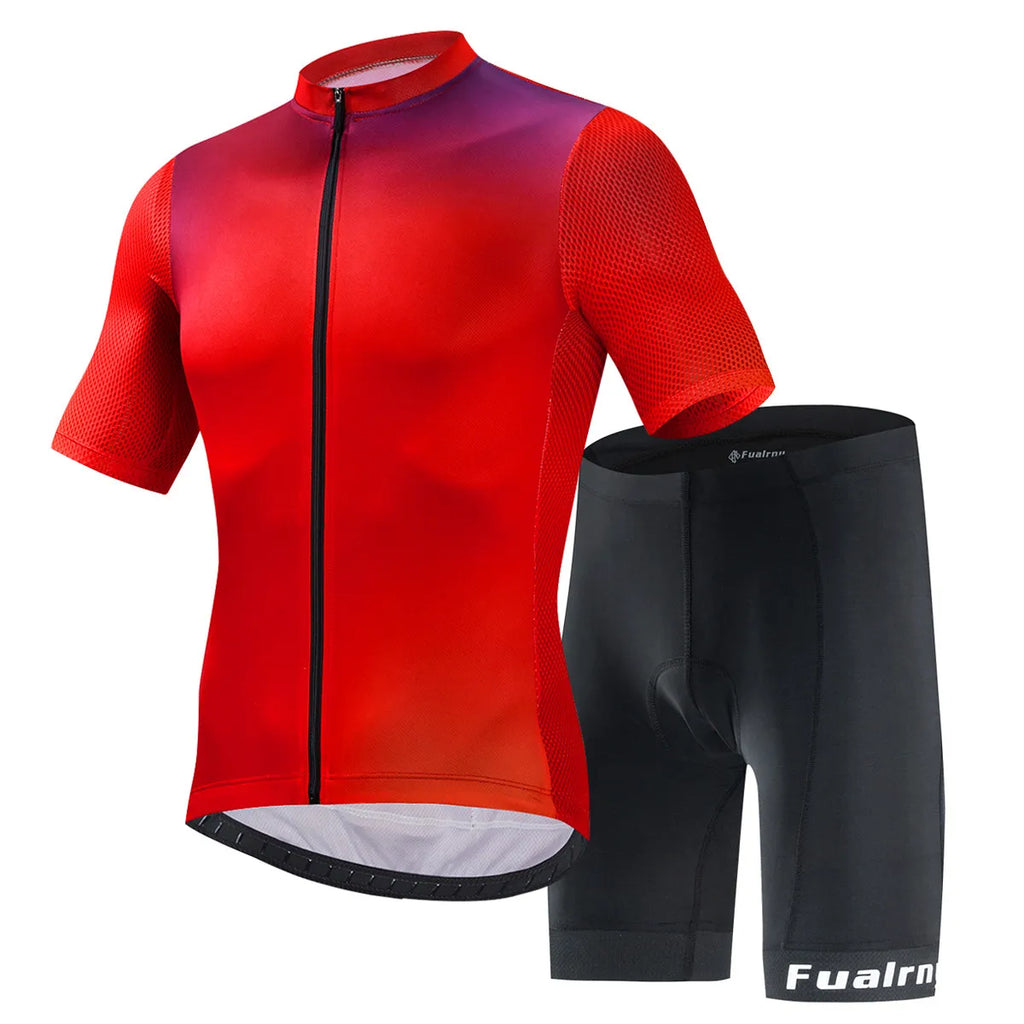 New Bicycle Sets Cycling Breathable Team Jersey Bib Shorts Suits Mens Outdoor Riding 4D Gel Pad Reflective Bike Clothing Shorts-WAYBIKER