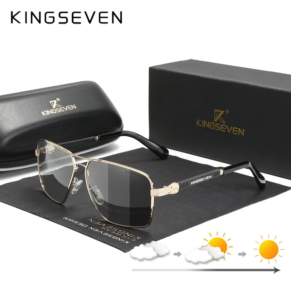 KINGSEVEN New Design Sunglasses Polarized Coating Lens Auto Reset Framework Driving Eyewear For Men/Women-WAYBIKER