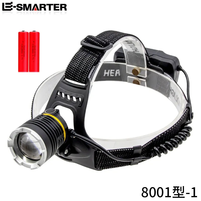 High Power Headlamp Flashlight LED Torch New XHP90 Sensor Headlight 18650 Rechargeable Fishing Camping Lantern-WAYBIKER