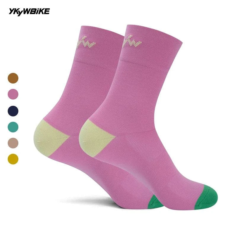 YKYWBIKE Cycling Socks Lightweight Breathable Bike Socks Road Bicycle Socks Running Socks Camping Hiking Sports Socks