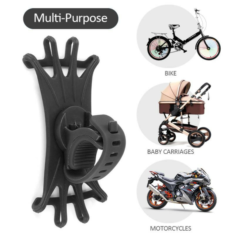 360 Rotatable Bicycle Phone Holder Silicone Motorcycle Stand Bracket GPS Support For Iphone 11 Xiaomi 10 Huawei P40-WAYBIKER