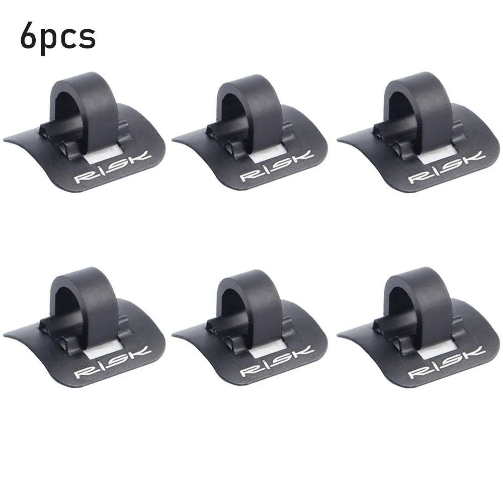 1/6Pcs Stick-on Cable Guide Bicycle Shift Brake Housing Line Tubing Buckle Tube Clip Aluminum Bike Oil Tube Fixed Clamp Adapter-WAYBIKER