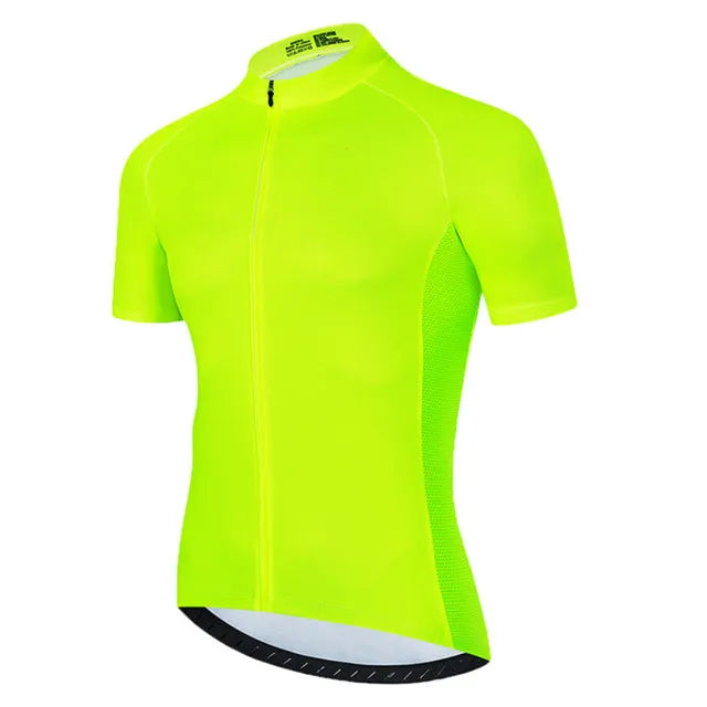 Solid Color Summer Men Short Sleeves Cycling Jersey Polyeste Clothing Quick Dry MTB Bicycle Mallot Ciclismo Shirts Bike Clothes-WAYBIKER