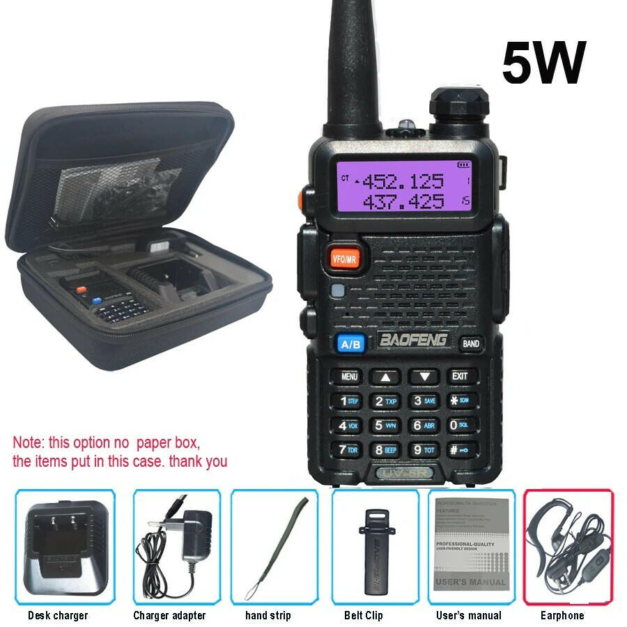 Original Baofeng UV-5R FM Walkie Talkie 5W Portable Ham Amateur CB Radio Dual Band VHF/UHF Transceiver Two Way Radios Hunting-WAYBIKER