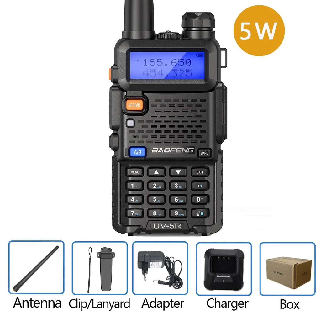 Baofeng Walkie Talkie UV 5R 5W 8W Dual Band Ham Two Way Radio Vhf Uhf FM Radio Handheld Transceiver Hunting 16KM-WAYBIKER