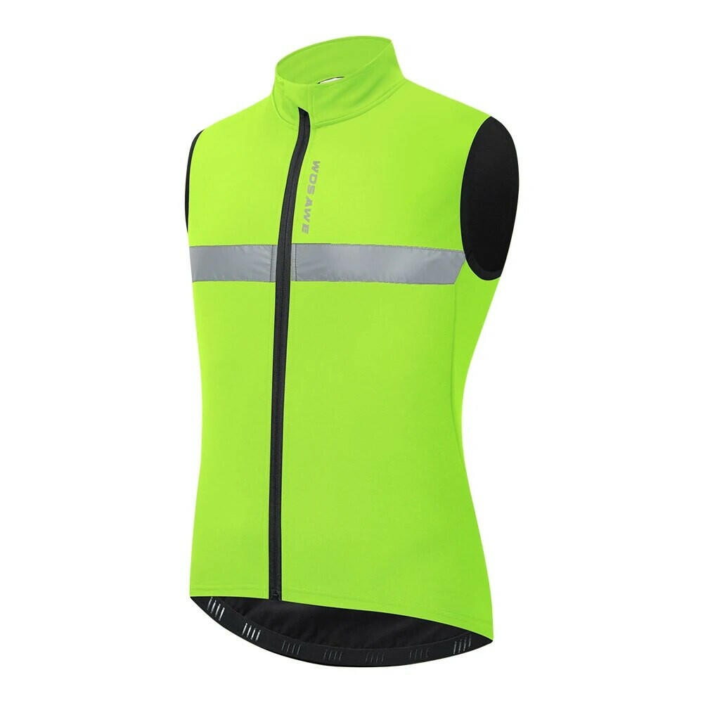 WOSAWE Winter Sleeveless Jacket Men's Fleece Cycling Vest Reflective Windproof Windbreaker Warm up MTB Bike Vest Cycling Clothes-WAYBIKER