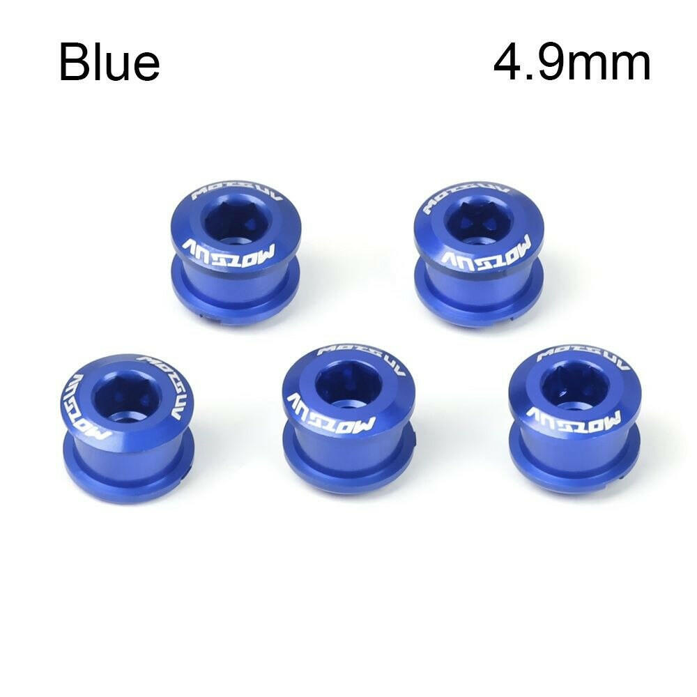 5Pcs MTB Bicycle Chainwheel Screws Cycling Chainring Wheel Bolt Alloy 7075 4.9mm/6.4mm Road Bike Disc Screws for Crankset Parts-WAYBIKER