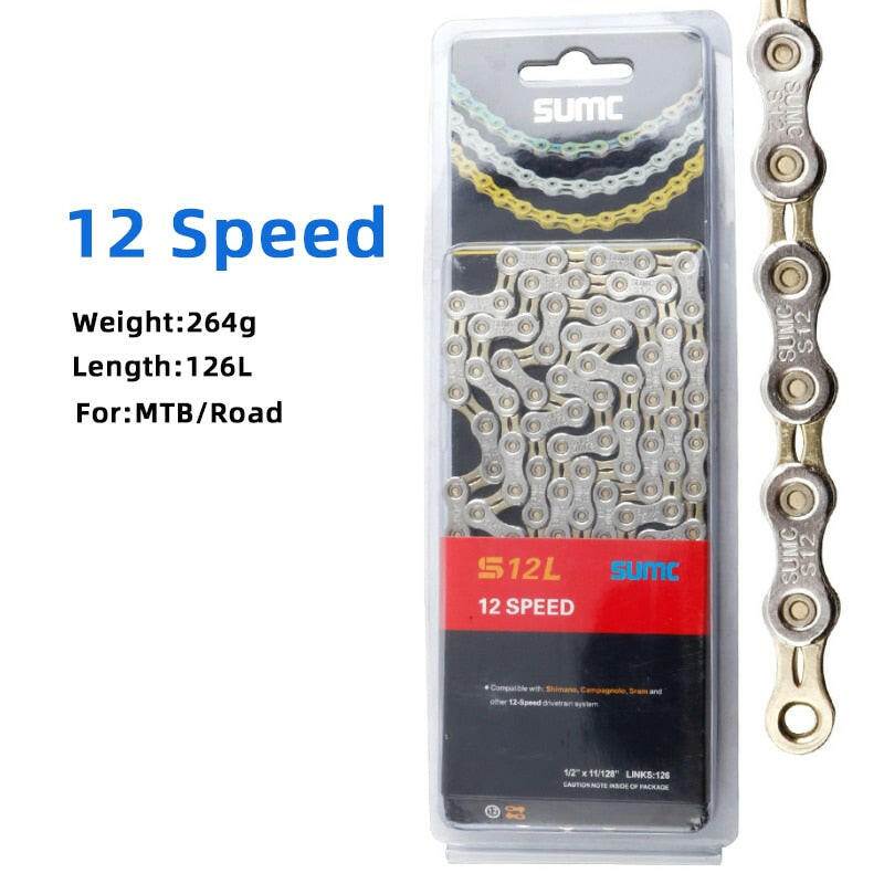 SUMC Bicycle Chain 6/7/8/9/10/11/12 Speed 116 Link 10S 11S 12S  Mountain Road Bike MTB Chains Part Bicycle Accessories-WAYBIKER