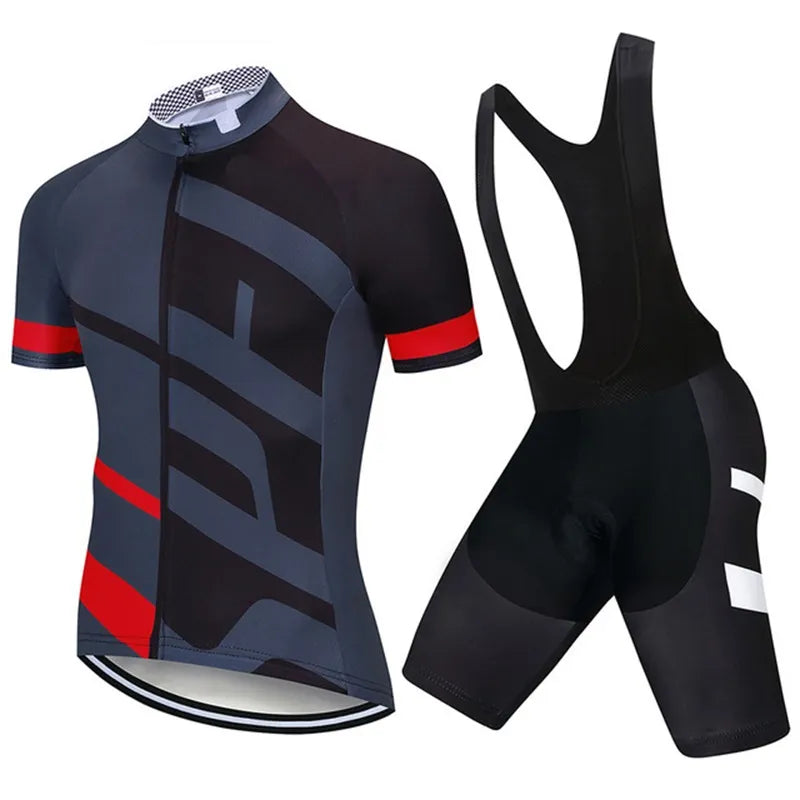 NEW Team 2024 Men Summer Short Sleeve Cycling Jersey Set MTB Maillot Ropa Ciclismo Bicycle Wear Breathable Cycling Clothing-WAYBIKER