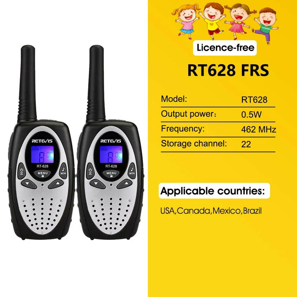 Retevis RT628 Walkie Talkie Children 2pcs PMR446 Kids Walkie-talkie Birthday Christmas Gift for Boy Girl Toy Radio Communicator-WAYBIKER