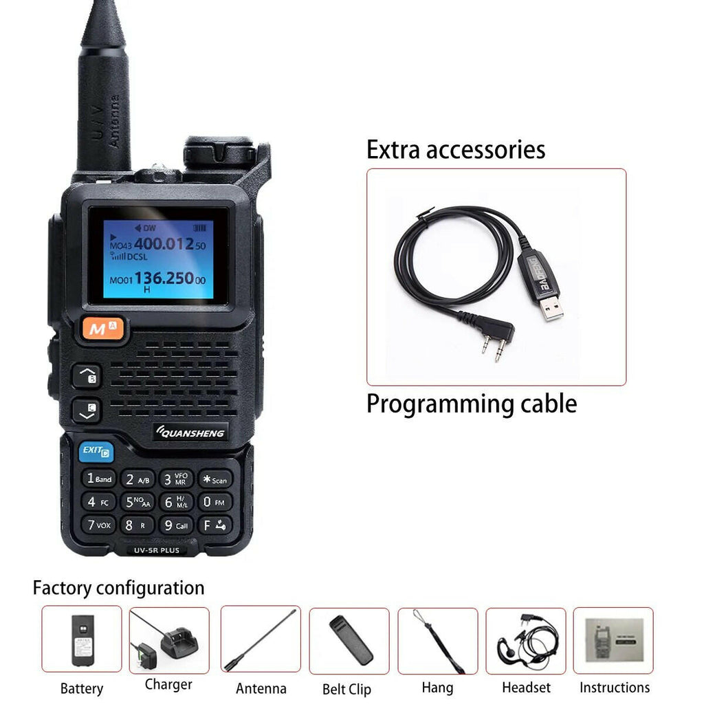 Quansheng UV5Rplus walkie-talkie full-band aviation band hand-held outdoor automatic one-button frequency matching go on road tr-WAYBIKER