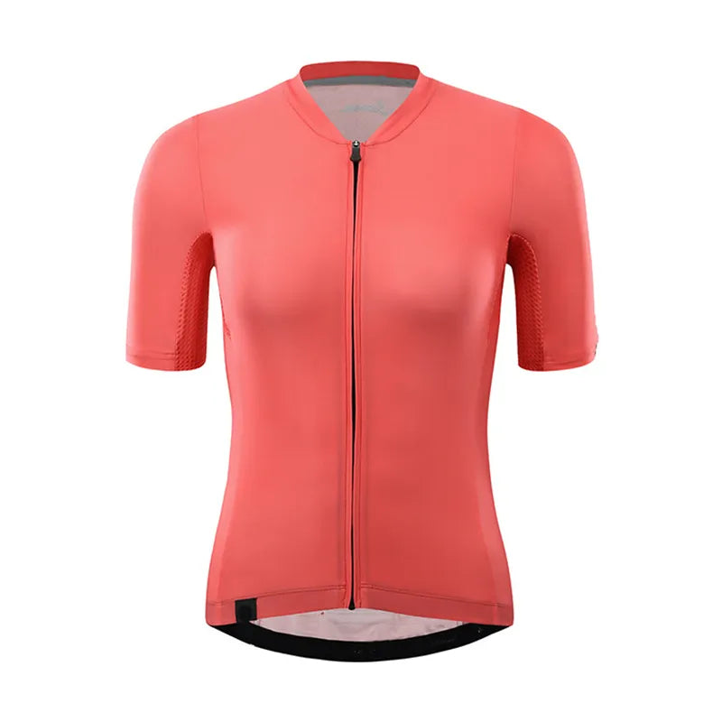 Women's Cycling Jersey Short Sleeve Full Zipper Summer Road Bike Shirts Pro Team Bicycle Clothing-WAYBIKER