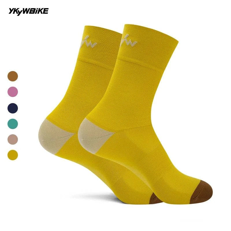 YKYWBIKE Cycling Socks Lightweight Breathable Bike Socks Road Bicycle Socks Running Socks Camping Hiking Sports Socks