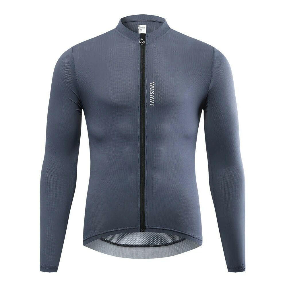 WOSAWE Autumn Long Sleeve Cycling Jersey Clothing Race Men Cycling Jersey Pro Road Bicycle Cycling Clothes Mesh Breathable-WAYBIKER