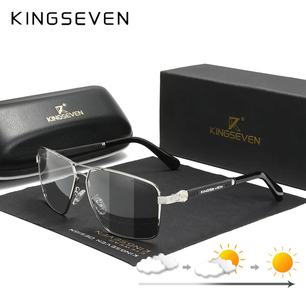 KINGSEVEN New Design Sunglasses Polarized Coating Lens Auto Reset Framework Driving Eyewear For Men/Women-WAYBIKER