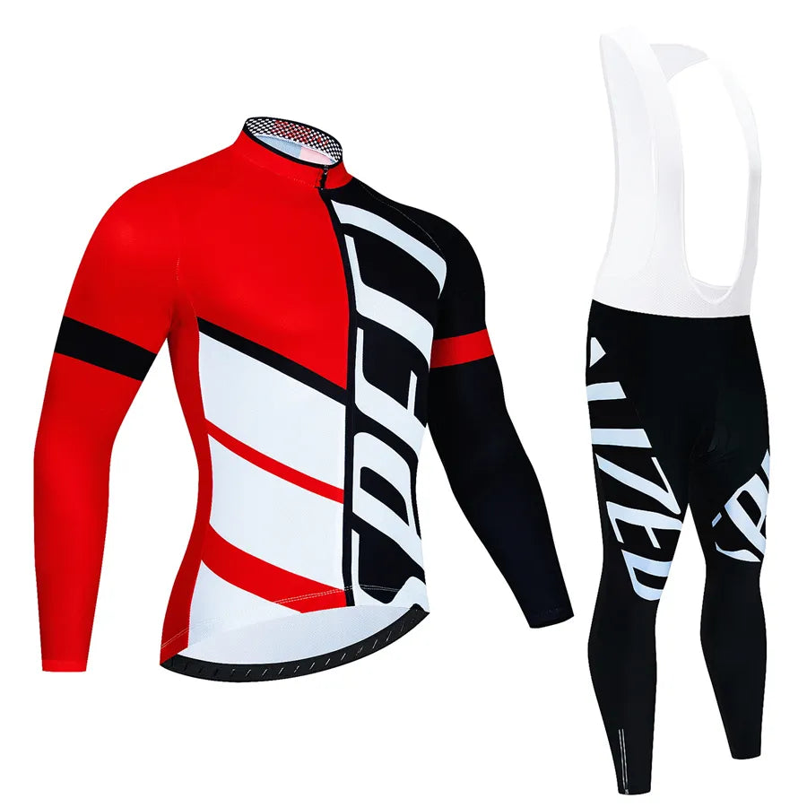 Team Thin Long Sleeve Cycling Jersey Set Ropa Ciclismo Men Bicycle Clothing Suit Jerseys Road Bike Uniform-WAYBIKER