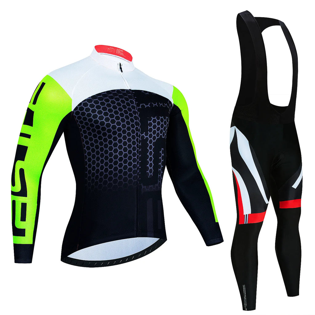 New Long Sleeve Cycling Jerseys Set Spring MTB Bicycle Clothes Ropa Maillot Ciclismo Bike Wear Bicycle Clothing Cycling Suit-WAYBIKER