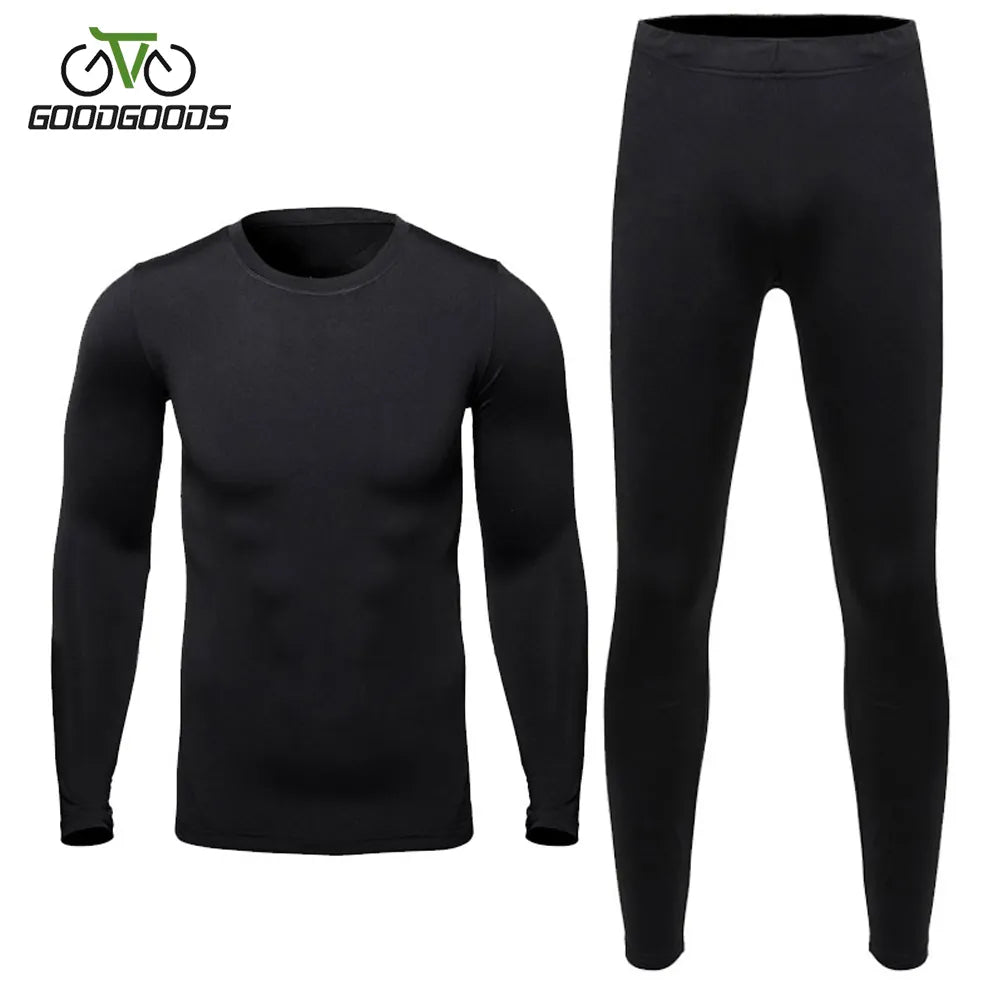 HEROBIKER Men's Thermal Underwear Sets Outdoor Sports Hot-Dry Winter Warm Thermo Underwear Bicycle Skiing Long Johns Base Layers-WAYBIKER