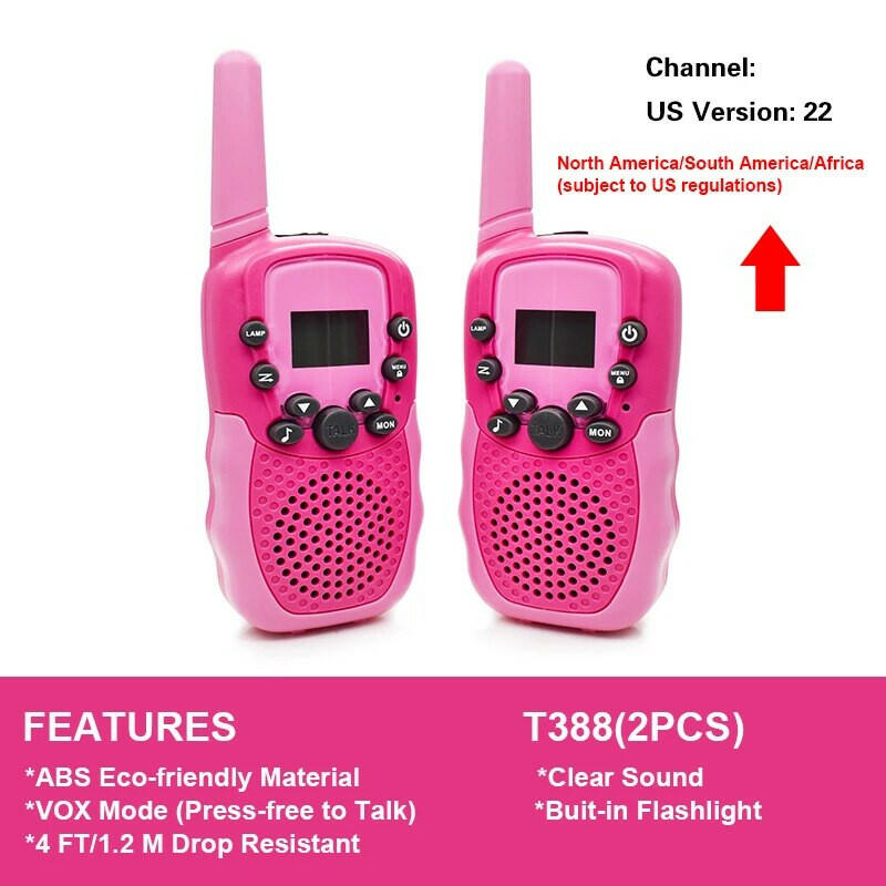 T388 Walkie Talkie Children 2Pcs Radio Receiver Walkie Talkie Toy Kids Birthday Gift Child Toys for Boys Girls 3 Km Hand-held-WAYBIKER