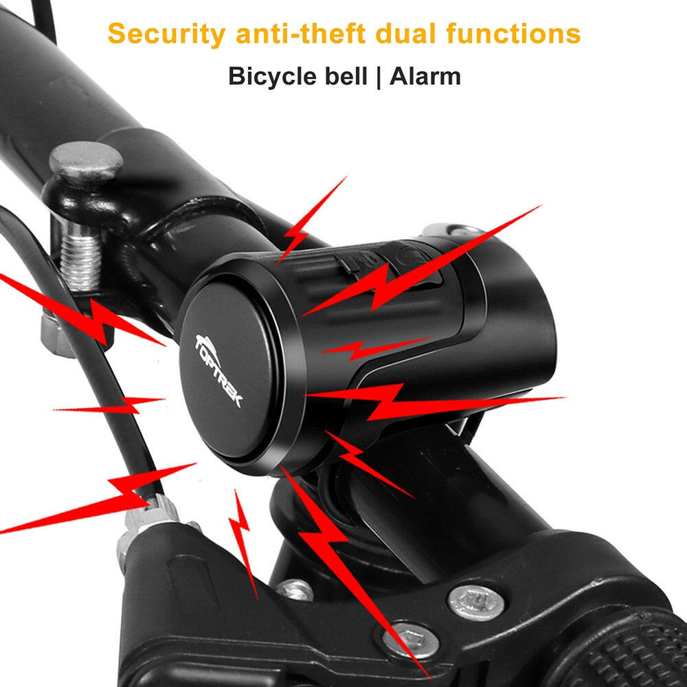 Bike Electric Horn Anti Theft Bicycle Alarm 2 in 1 USB Charging High Decibel Bike Safety Warning Bell Cycling Bicycle Accessorie-WAYBIKER