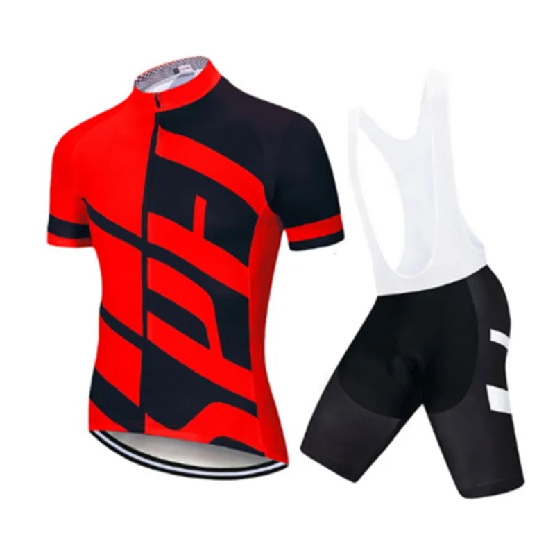 NEW Team 2024 Men Summer Short Sleeve Cycling Jersey Set MTB Maillot Ropa Ciclismo Bicycle Wear Breathable Cycling Clothing-WAYBIKER