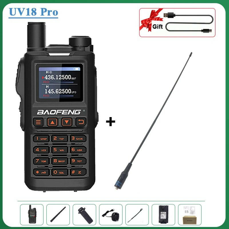 Baofeng UV18 Pro Orange Walkie Talkie 999 Channels 4 Bands UV18i UVi Two Way Radio UV18H L UV-G28 Handheld Transceiver Powerful-WAYBIKER