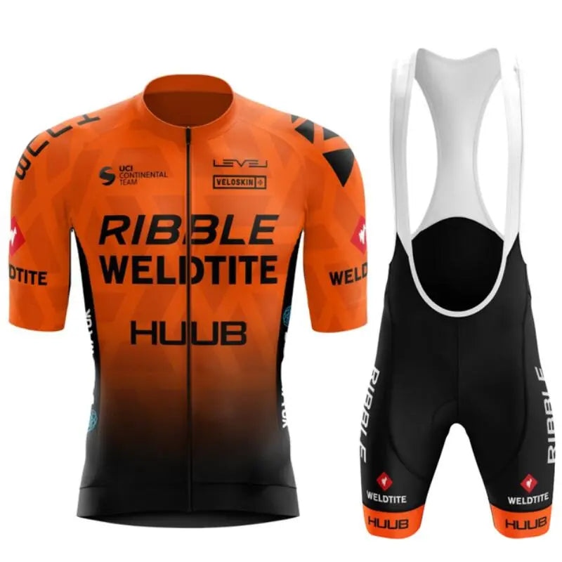 Huub Cycling Jersey Suit Men's Bicycle Short Sleeve Shorts Set Cycling Clothing Mountain Bike Bib Shorts Cycling Jersey Set 2023-WAYBIKER