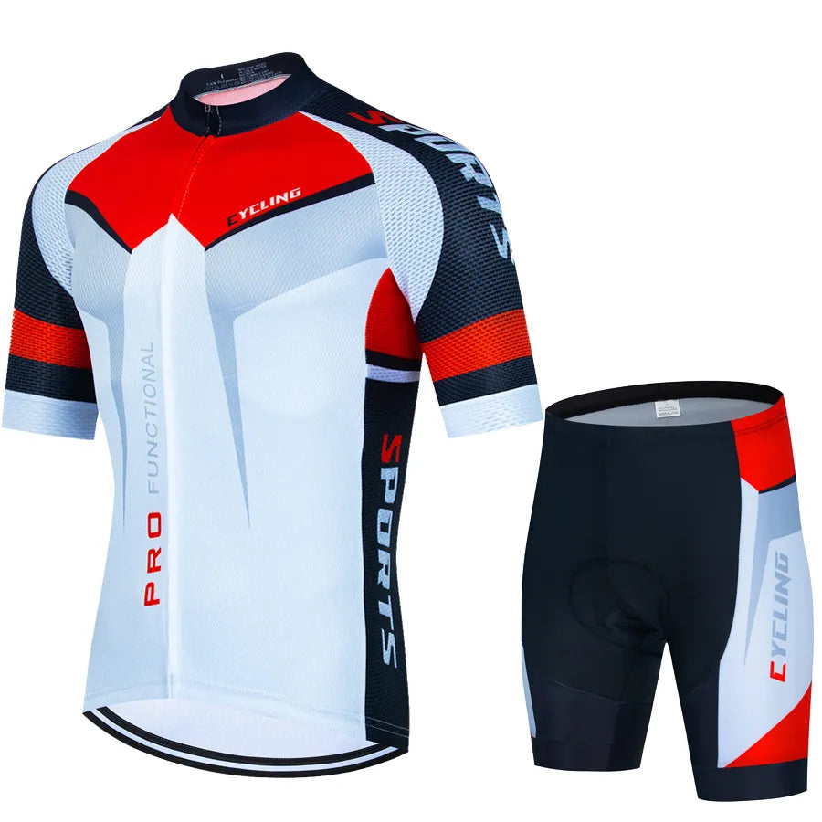 CYKLOPEDIA Cycling Mtb Summer Clothing 2023 Sleeve Sportswear Bib Men's Blouse Shirt Man Laser Cut Sports Set Shorts Jersey Male