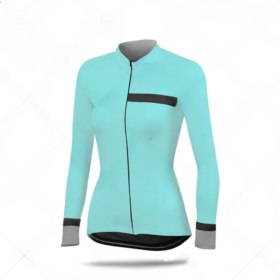 Woman Summer Cycling Jersey Thermal Long Sleeve Clothing Lady MTB Racing Clothes Training Uniform Maillot Ciclismo-WAYBIKER