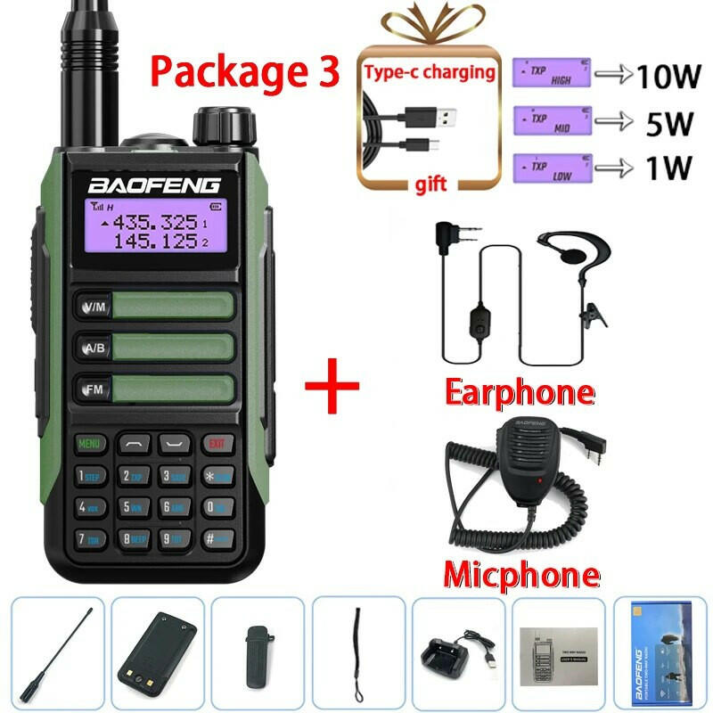 2023 Baofeng UV-16 PRO V2 Professional 10W Upgraded Of UV-5R UV-10R Walkie Talkie IP68 Waterproof Long Range Dual Band Ham Radio-WAYBIKER