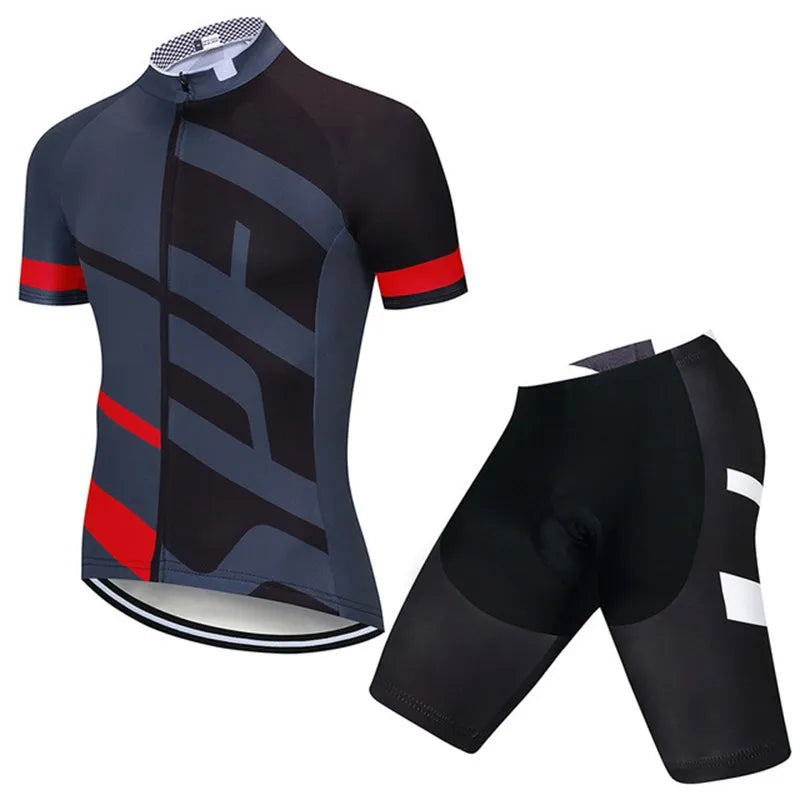 NEW Team 2024 Men Summer Short Sleeve Cycling Jersey Set MTB Maillot Ropa Ciclismo Bicycle Wear Breathable Cycling Clothing-WAYBIKER