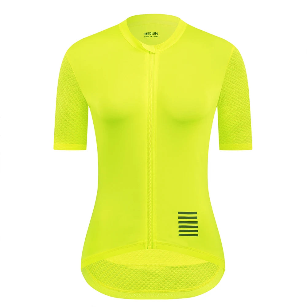 YKYWBIKE Women Cycling Jersey Short Sleeve Slim Female Bicycle Jersey Road Bike Shirt Pro Team Cycling Clothes Breathable