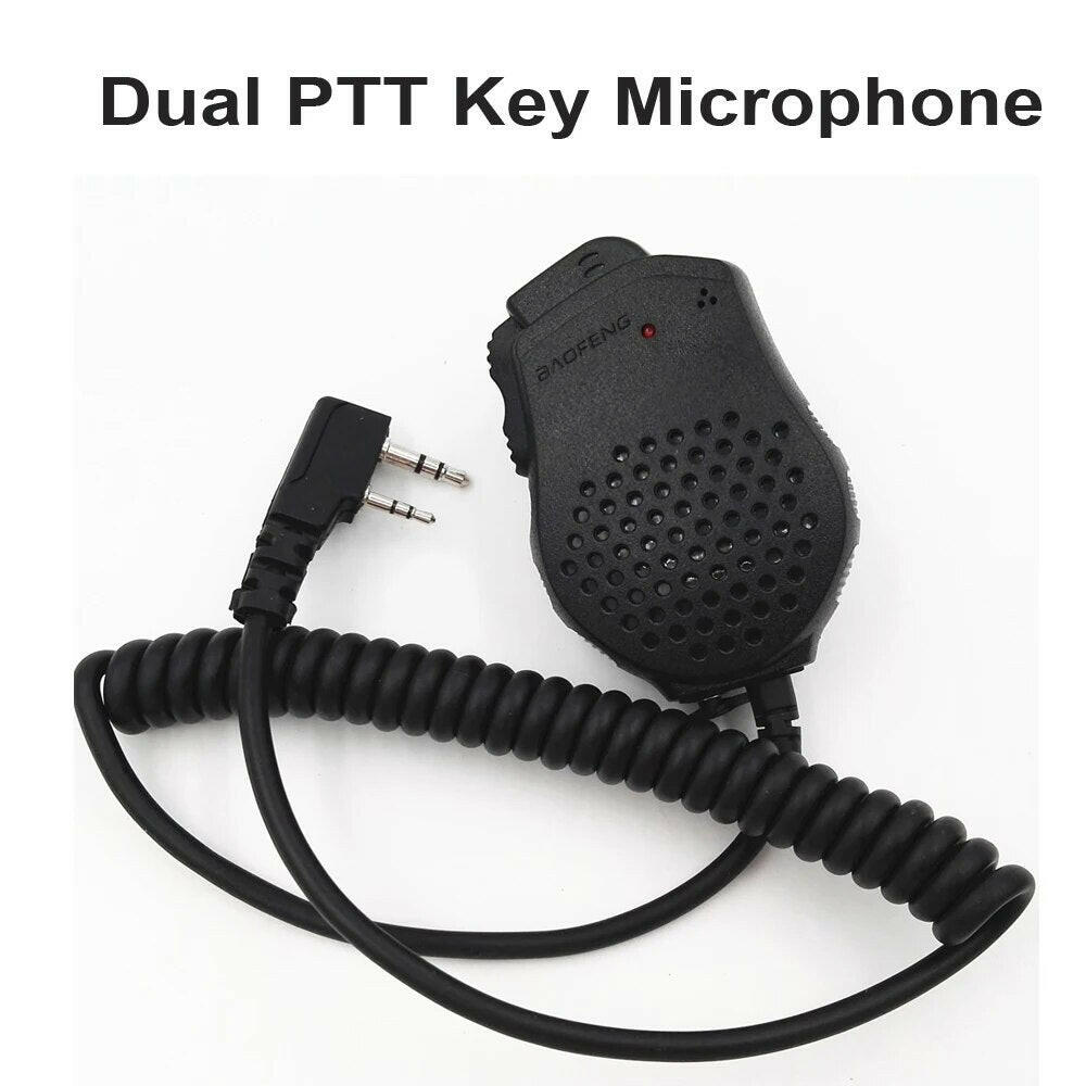 New Baofeng Microphone For Walkie Talkie UV-5R BF-888S UV-9RPlus UV-16 Plus Pro UV-82 Accessories Mic Dual PTT Speaker-WAYBIKER