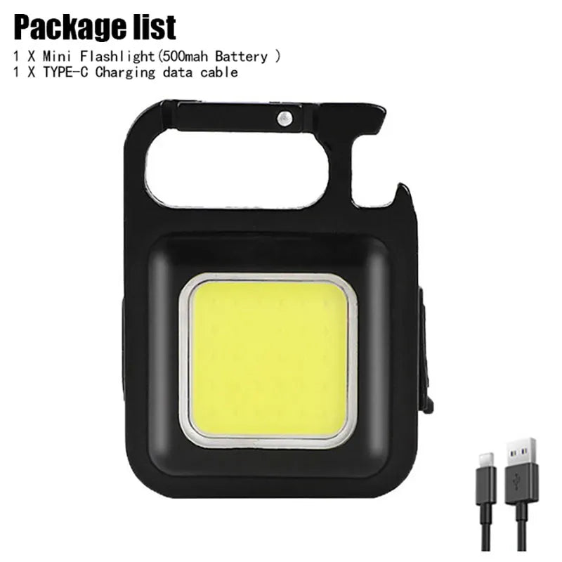 USB Rechargeable LED Flashlight New COB Magnetic Work Light Portable Lantern Camping Torch Car Repair Lamp With Built-in Battery