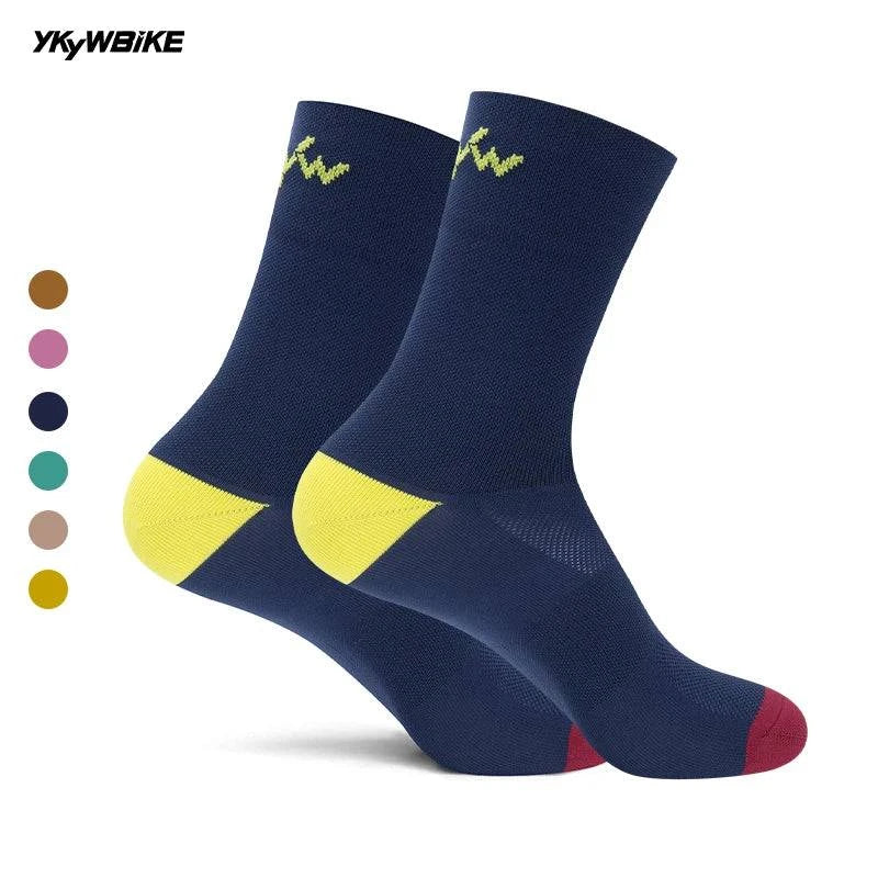 YKYWBIKE Cycling Socks Lightweight Breathable Bike Socks Road Bicycle Socks Running Socks Camping Hiking Sports Socks