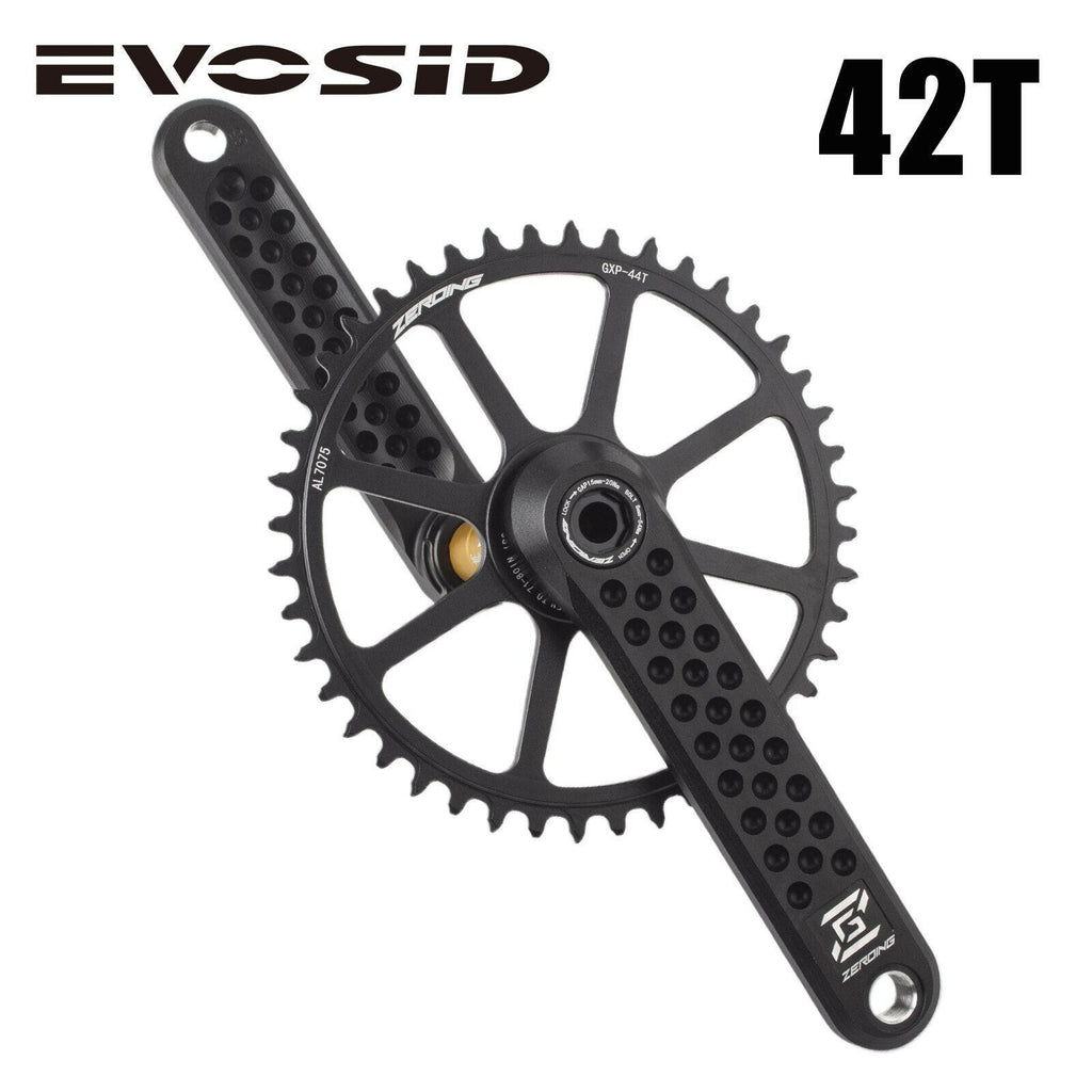 EVOSID Bicycle Crank Ultralight Road Bike Crankset 170mm HollowTech Crank Narrow Wide GXP Chainring With Bracket for Gravel-WAYBIKER