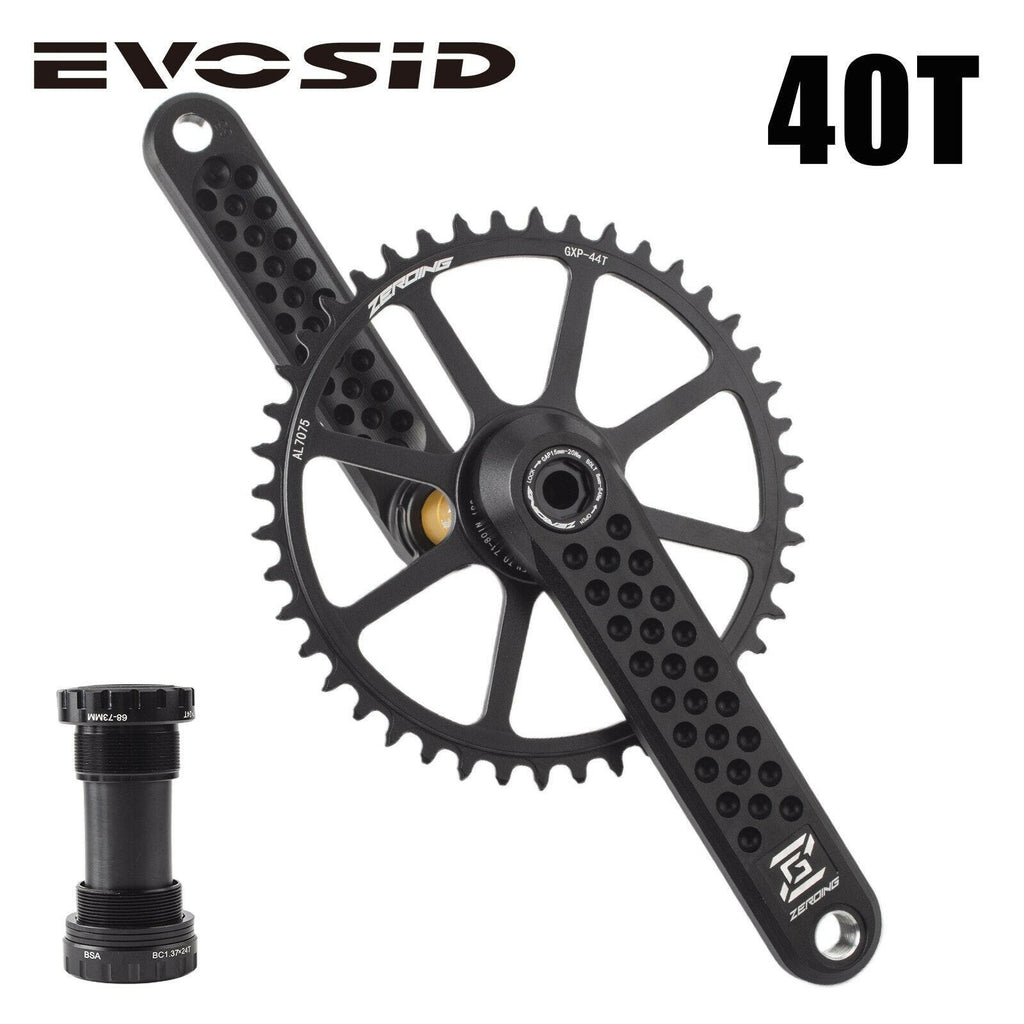 EVOSID Bicycle Crank Ultralight Road Bike Crankset 170mm HollowTech Crank Narrow Wide GXP Chainring With Bracket for Gravel-WAYBIKER