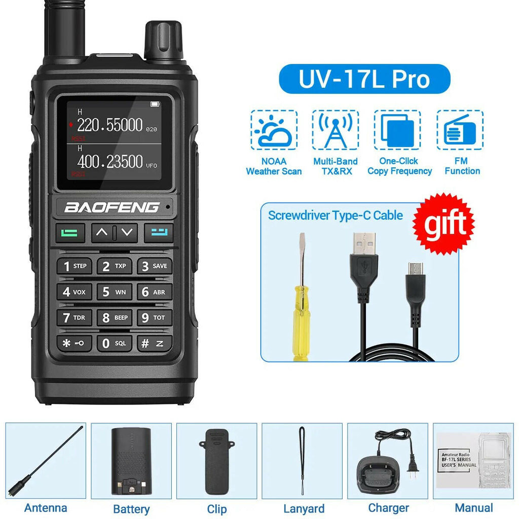 BaoFeng UV-17 Pro V2 Walkie Talkie Wireless Copy Frequency 16 KM Long Range Waterproof Poweful Two Way Radio UV-5R S22 Ham Radio-WAYBIKER