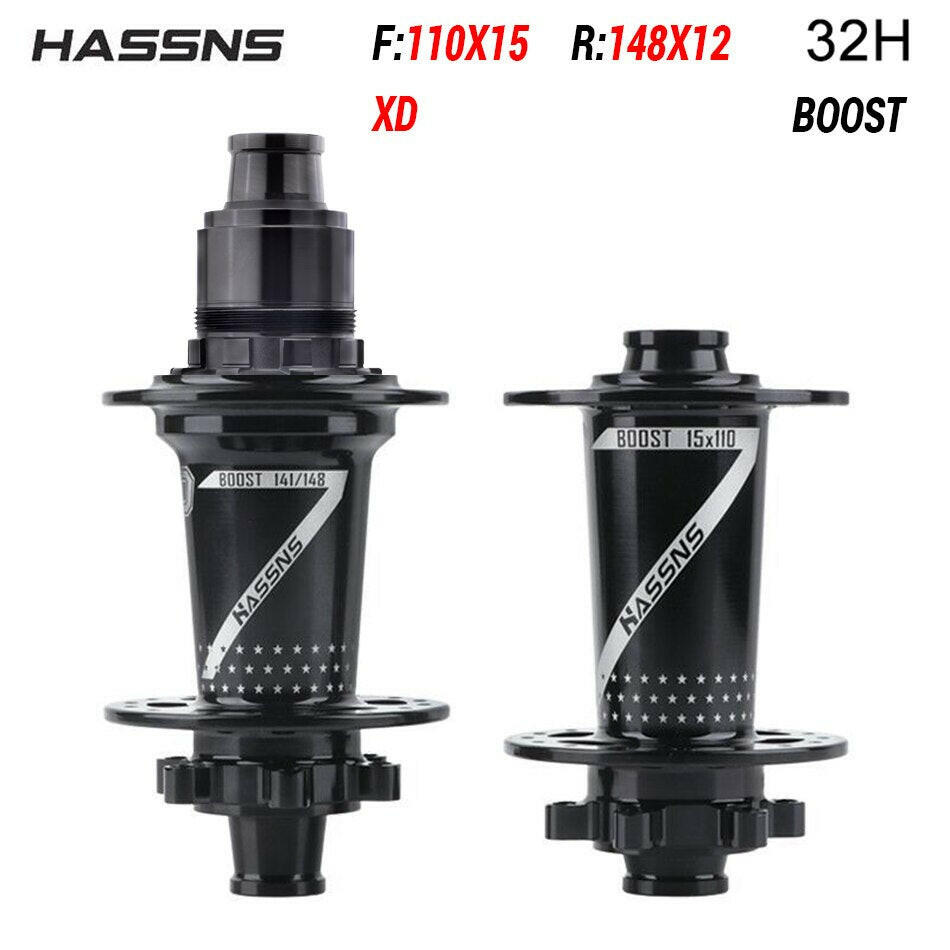 HASSNS PRO7 Bicycle Hub HG/XD/MS 32Holes J-Bend Spoke 4Pcs Sealed Bearing for SHIMANO Mountain Bike Freehub 8/9/10/11/12Speed