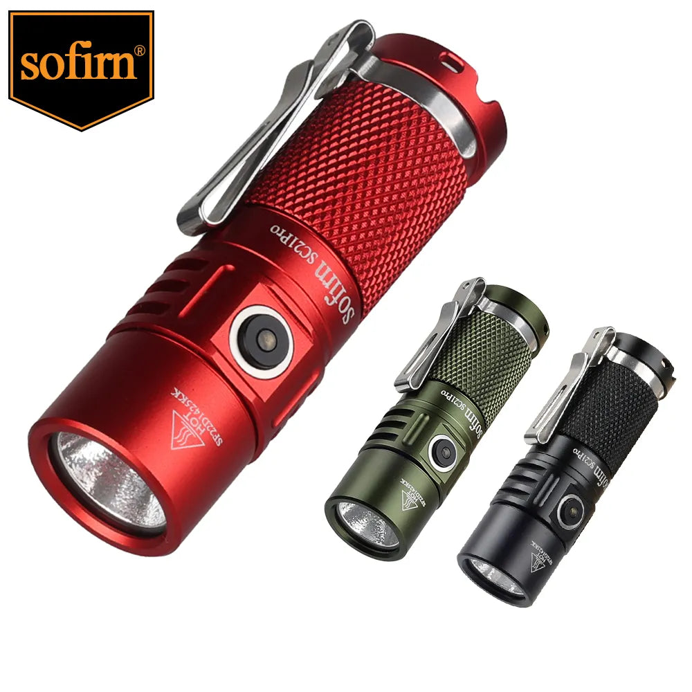 Sofirn SC21 Pro Anduril 1.0 Mini 16340 Powerful LED Flashlight USB C Rechargeable 1100lm LH351D 90CRI-WAYBIKER