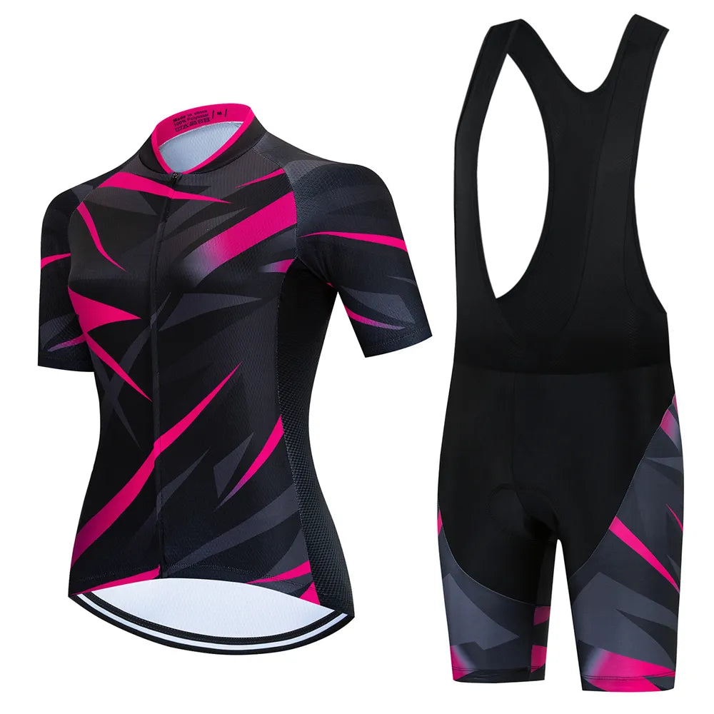 Women Cycling Jersey Set 2023 Summer Breathable Short Sleeve Cycling Clothing Quick-Dry MTB Bike Cycling Clothes Suit-WAYBIKER