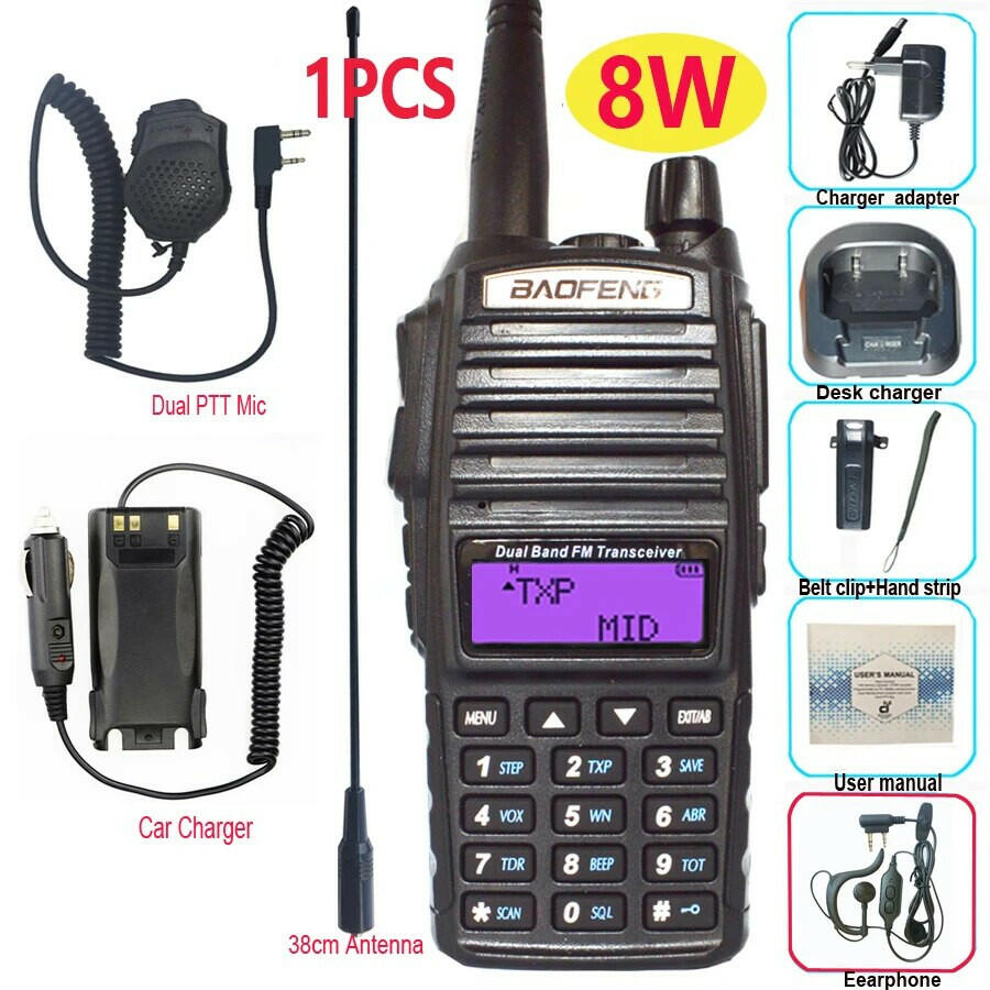 Professional Walkie Talkie UV82 FM Baofeng UV 82 8W Ham Radio Station VHF UHF Transceiver Hunting Radios Amateur Comunicador-WAYBIKER