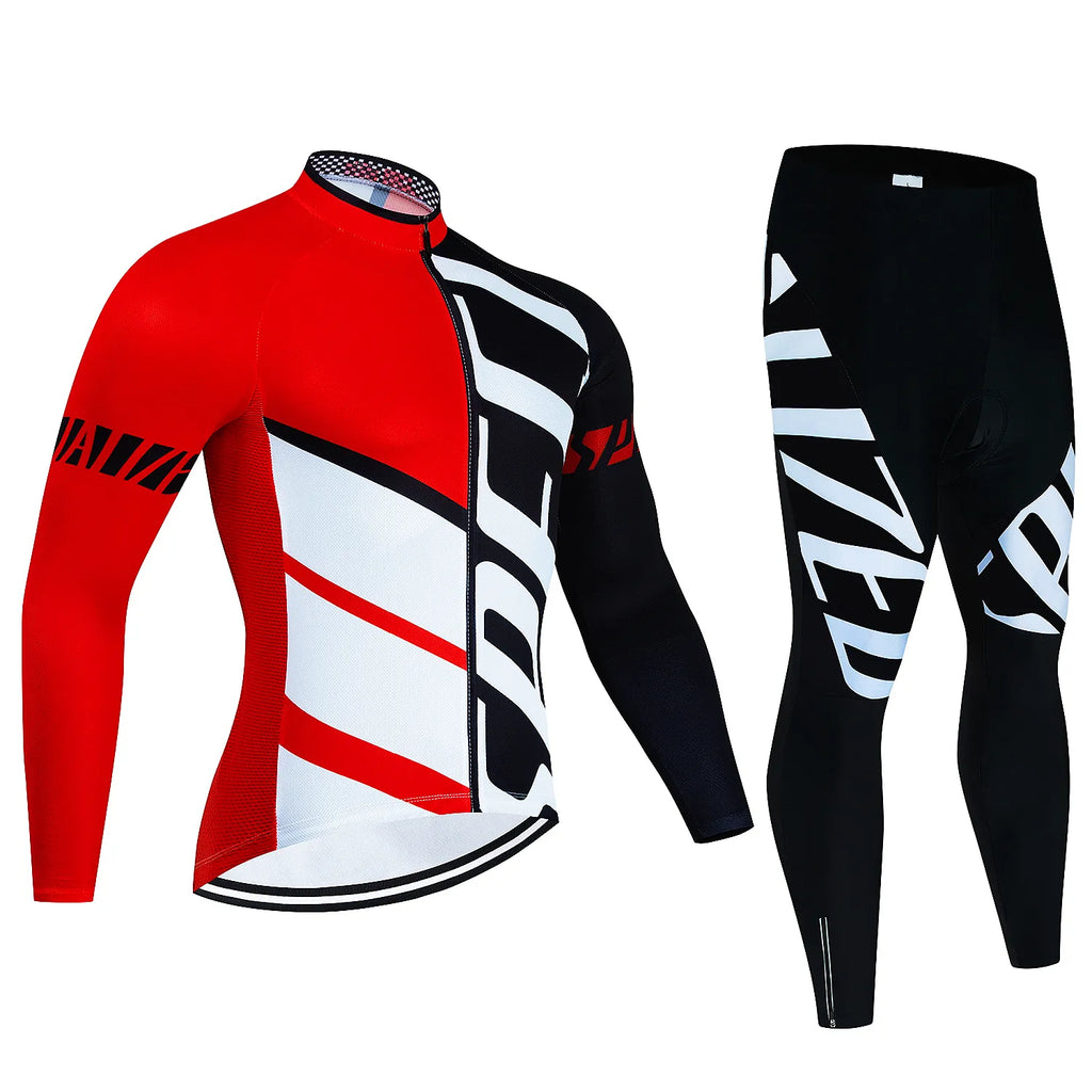 Fualrny Pro Cycling Jersey Set Long Sleeve Breathable MTB Bike Clothes Wear Bicycle Cycling Clothing Ropa Maillot Ciclismo-WAYBIKER