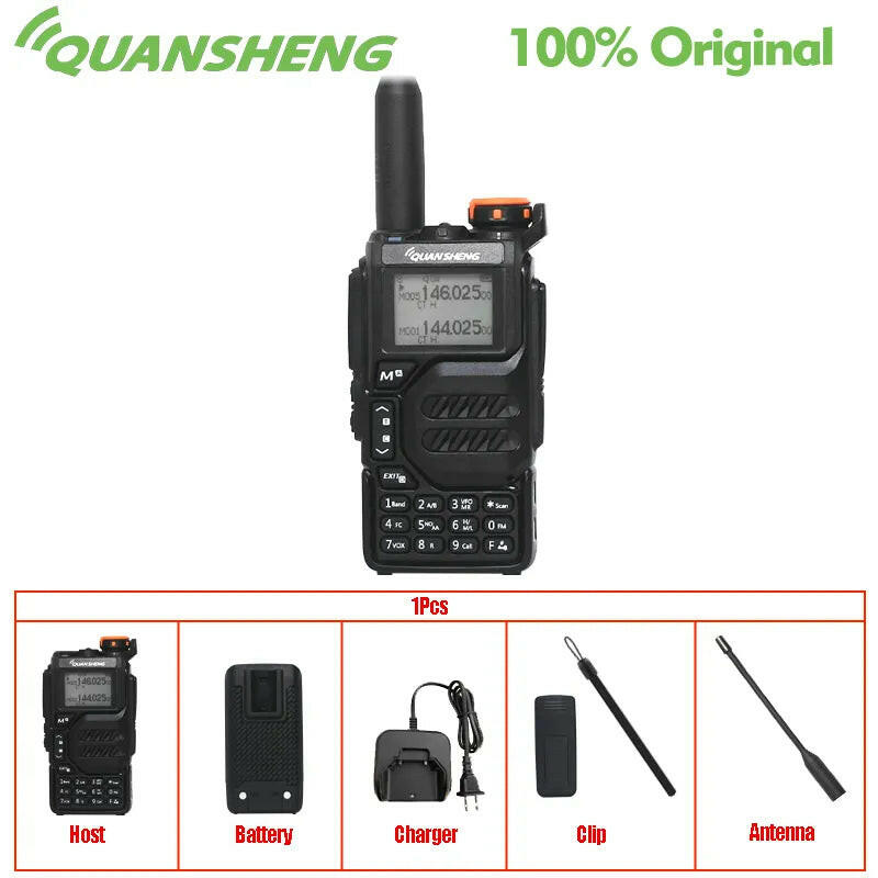 Quansheng Walkie Talkie UV-K5 Long Range Air Dual-Band 2-Way Radio 5W High Power 1600mAh Portable 200 Channel Free TPYE-C Cable-WAYBIKER