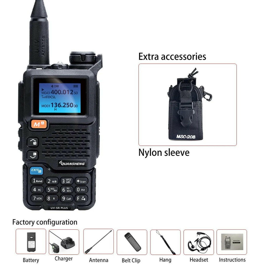 Quansheng UV5Rplus walkie-talkie full-band aviation band hand-held outdoor automatic one-button frequency matching go on road tr-WAYBIKER