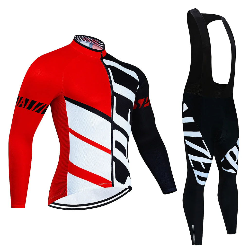 Fualrny Pro Cycling Jersey Set Long Sleeve Breathable MTB Bike Clothes Wear Bicycle Cycling Clothing Ropa Maillot Ciclismo-WAYBIKER