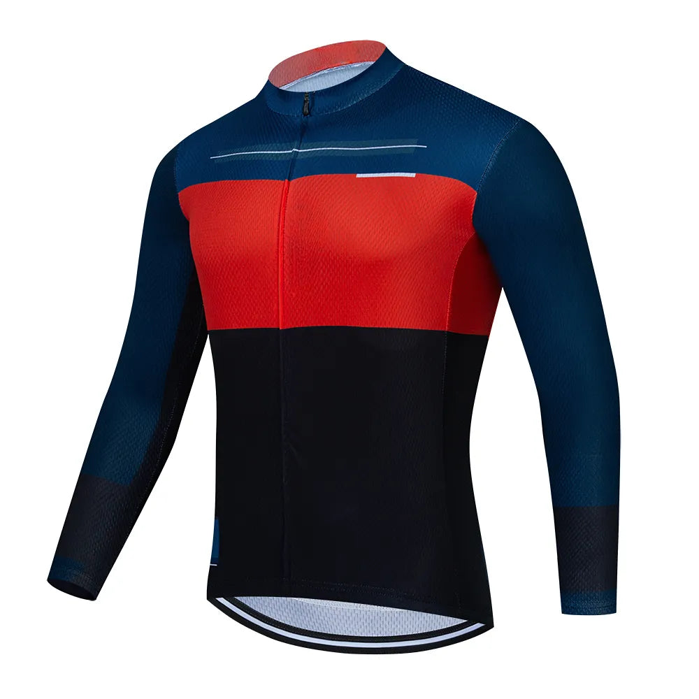 Spring Long Sleeve Cycling Jersey Man's Cycling Clothing 2023 Summer Anti-UV Bike Jersey Breathable Bicycle Shirt-WAYBIKER