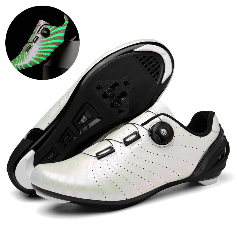 Men Women Cycling Sneakers Luminous MTB Shoes Mountain SPD Bike Sneakers City Road Racing Shoes Flat Non-Locking Bicycle Shoes-WAYBIKER