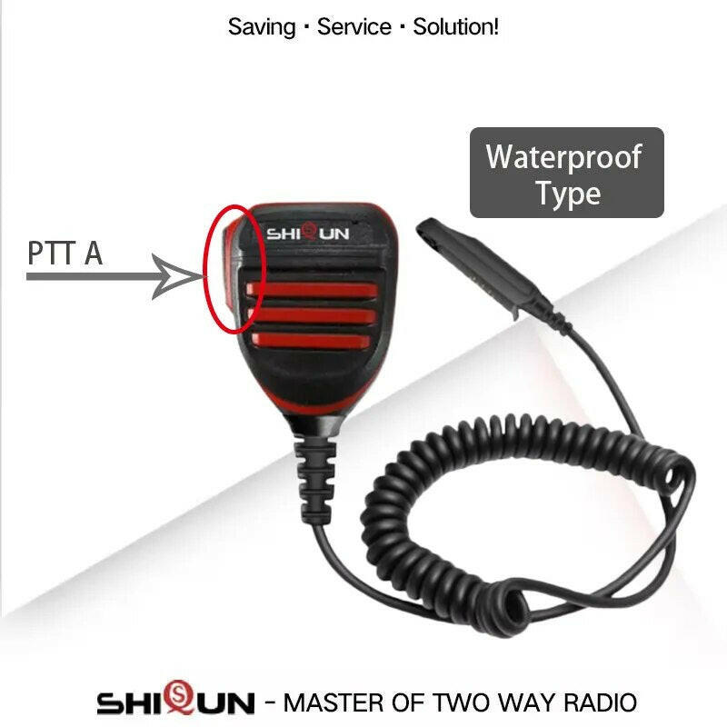 UV-9R Pro Microphone Speaker Waterproof PTT MIC for Baofeng Walkie Talkies UV-9G UV-XR GT-3WP BF-A58 UV-S22 Pro Waterproof Radio-WAYBIKER